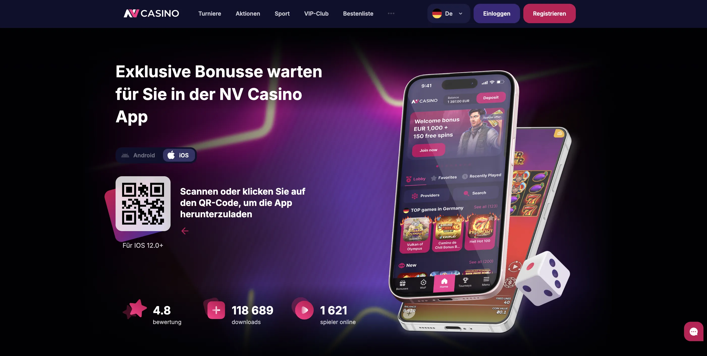 Mobile Erfahrung – NV Casino App und mobiles Spielen